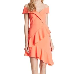 Alice + Olivia asymmetrical neon dress